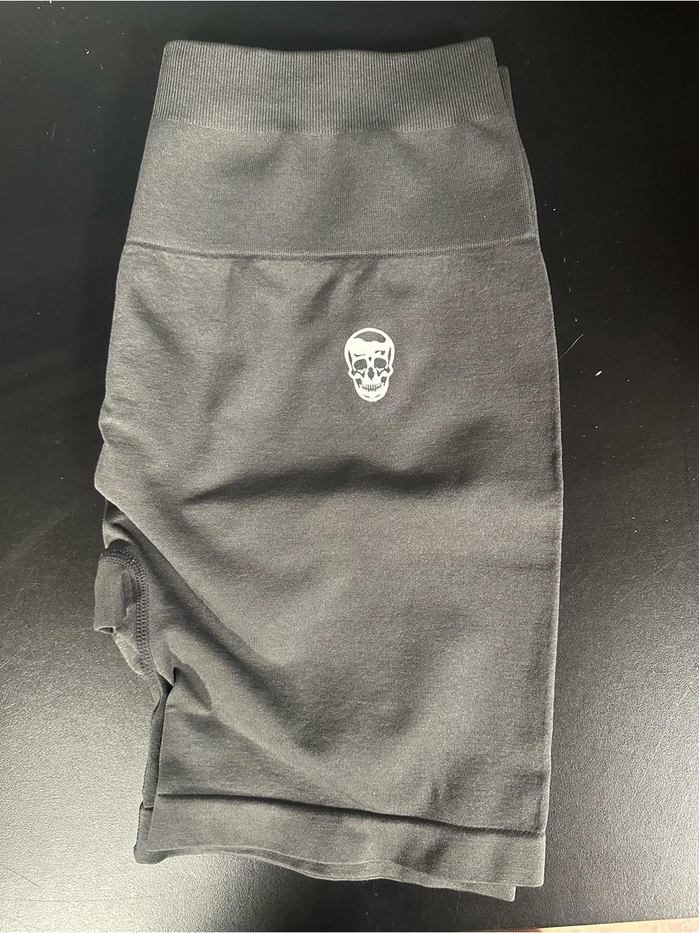 Light gray Skull Graphic Biker Shorts